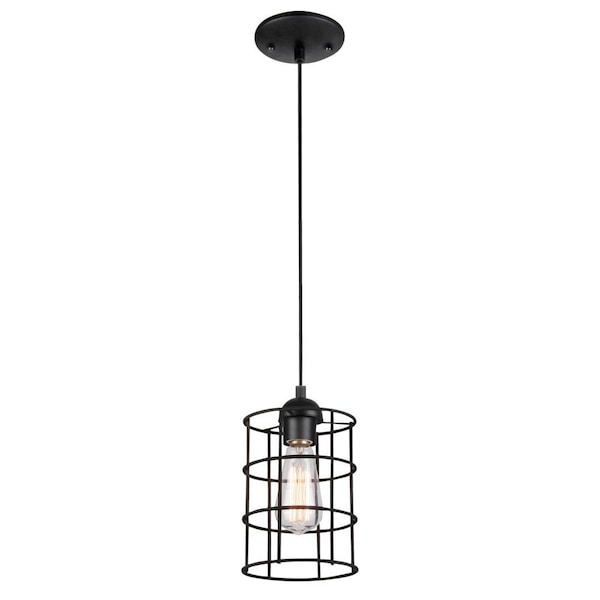 Westinghouse One-Light Adjustable Mini Pendant ORB Metal Cage Shade 6100600 - main